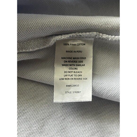 Sid Mashburn Polo Shirt Mens XL Short Sleeve Pima Cotton Blue-Gray Casual S76987 - Picture 4 of 7